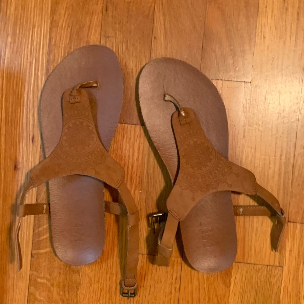 MIA Leather embroidered design sandals